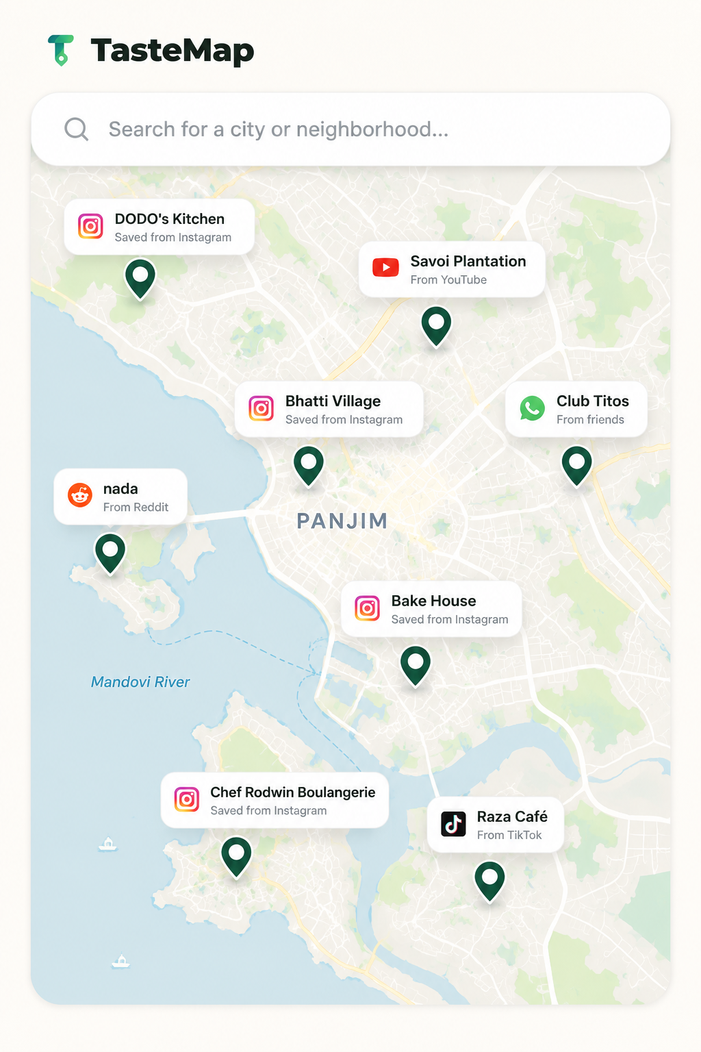 TasteMap Map Mockup